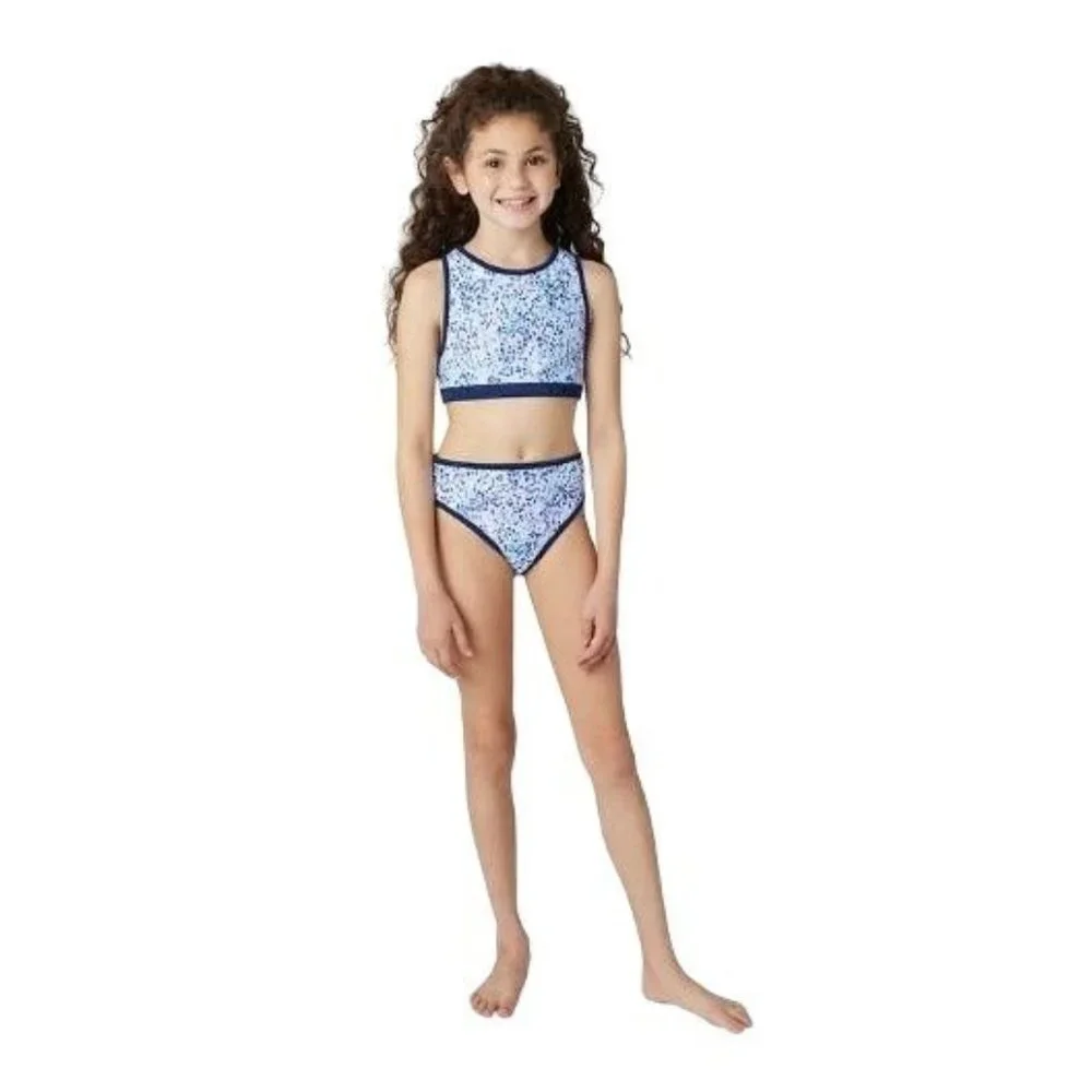 Girls Eddie Bauer Reversible Bathing Suit 4 piece Swim Suit - Picture 4 of 10